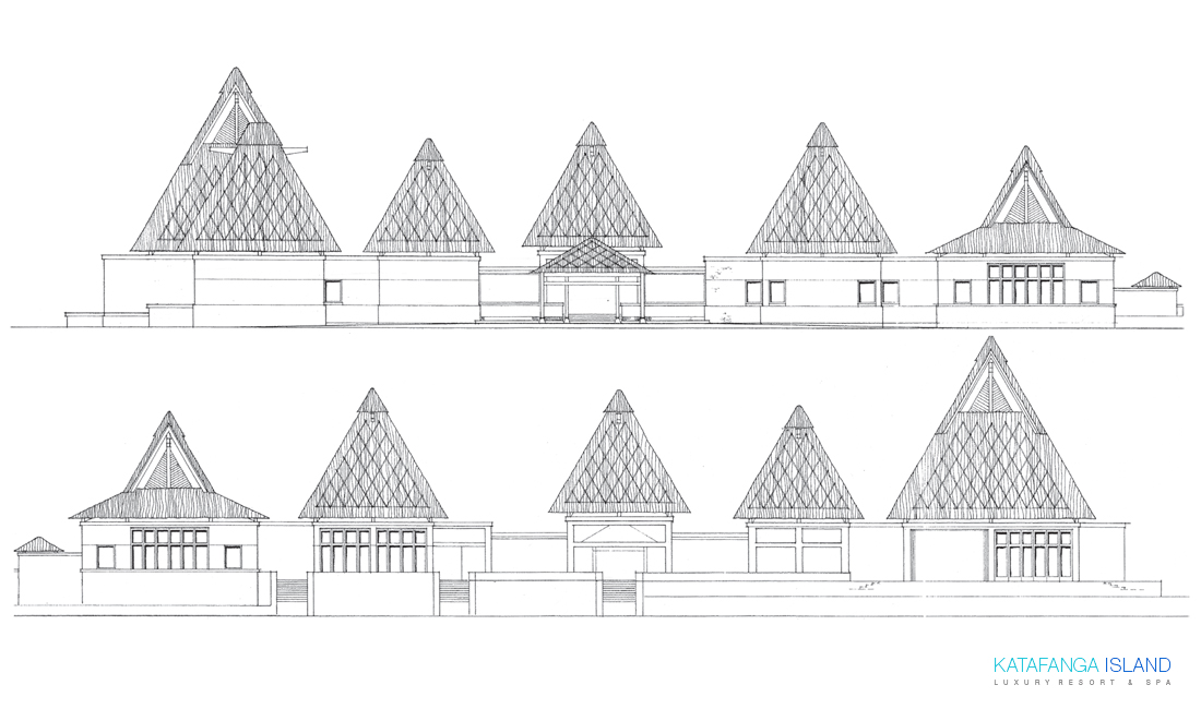 Main Building Elevation - Front and Back View